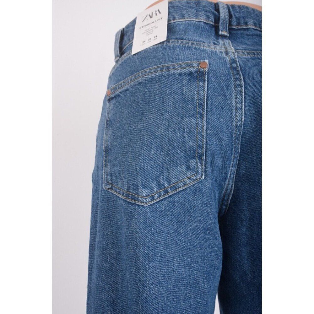 Zara Womens Jeans Denim Blue High Rise Straight Ankle US 2 EU 34 6164/176 NWT - Picture 5 of 7